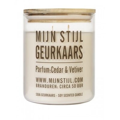 Mijn Stijl - Duftkerze XL White cedar & vetiver