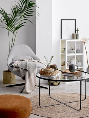 Bloomingville - Plaid Grau Streifen