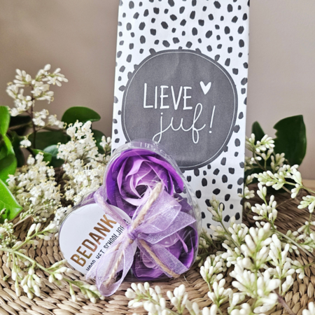 DistelRoos - Seifenblumen Lavender, 3er Set - Bedankt voor het fijne schooljaar