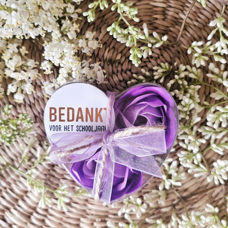 DistelRoos - Seifenblumen Lavender, 3er Set - Bedankt voor het fijne schooljaar