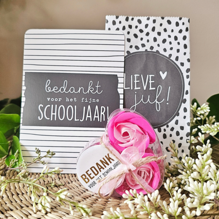 DistelRoos - Seifenblumen Cotton candy, 3er Set - Bedankt voor het schooljaar