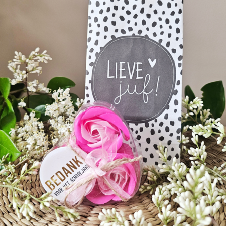 DistelRoos - Seifenblumen Cotton candy, 3er Set - Bedankt voor het schooljaar